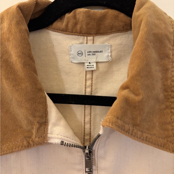 AG Adriano Goldschmied Womens Jo Corduroy Collar Crop Denim Utility Jacket - Picture 4 of 6